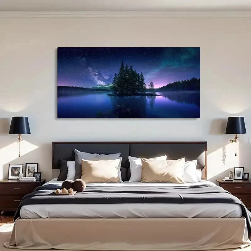 Spring Winter Scenery Retro Wall Art Canvas Office Home Room Framed 120x60cm