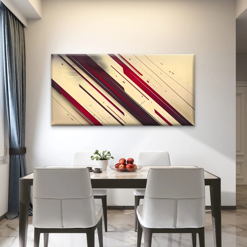Abstract With Diagonal Stripes Wall Art Canvas Office Home Room Framed 120x60cm