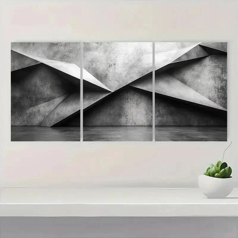 3pcs Elegant Black and White Design Q Wall Art Set Canvas Framed 60x90cm - High Quality Print 100% Australian Made Wall Canvas Ready to Hang