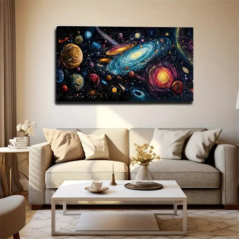 Galaxy Shining Suitable Etc Wall Art Canvas Office Home Room Framed 120x60cm