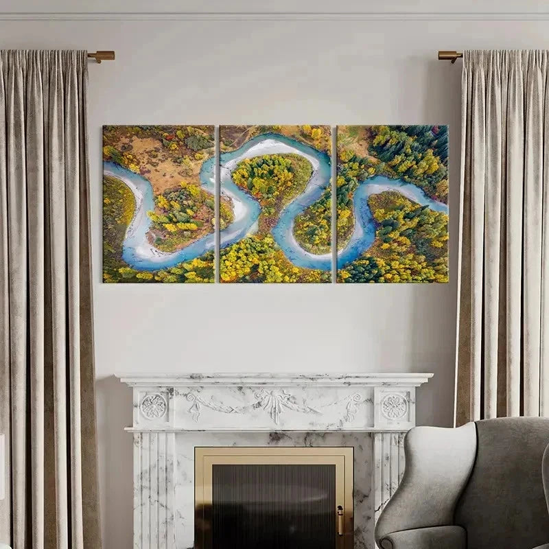 3pcs Road Scenery Art Natural Landscape Wall Art Set Canvas Framed 60x90cm - High Quality Print 100% Australian Made Wall Canvas Ready to Hang - Bella Home Decor