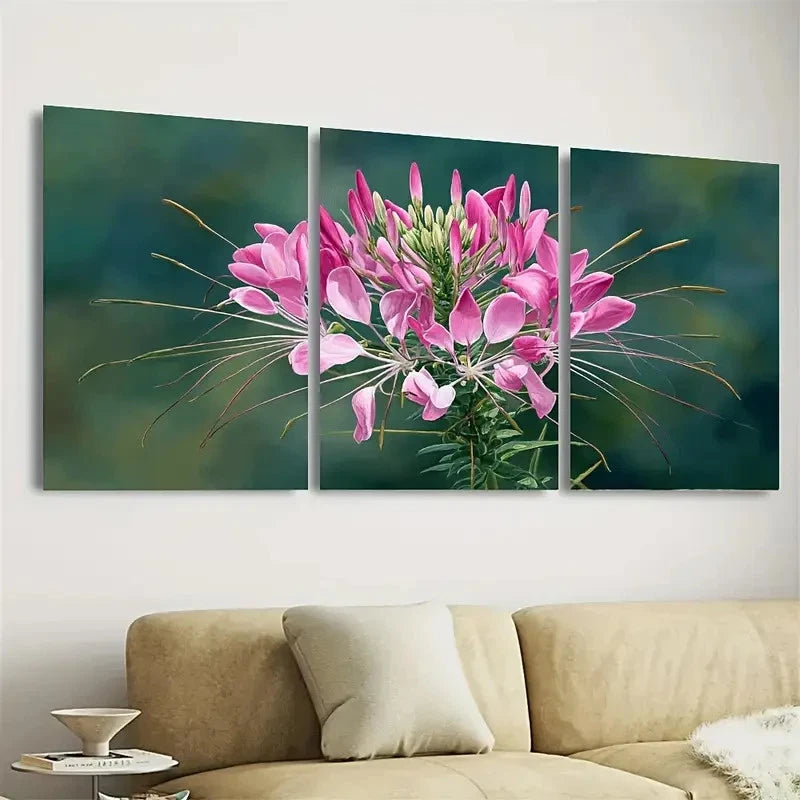 3pcs Spider And Flower Art Wall Art Set Canvas Framed 50x70cm - High Quality Print 100% Australian Made Wall Canvas Ready to Hang