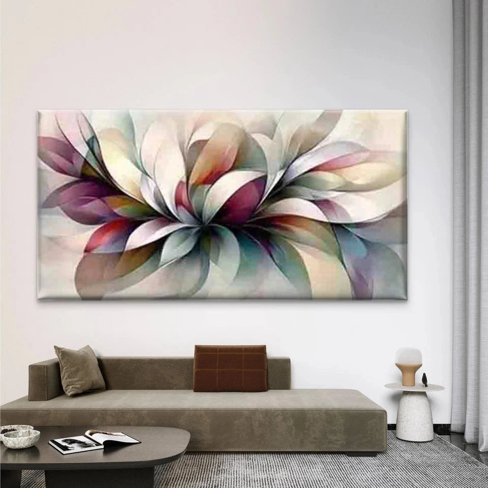 Vibrant Modern Abstract Floral Wall Art Canvas Office Home Room Framed 120x60cm