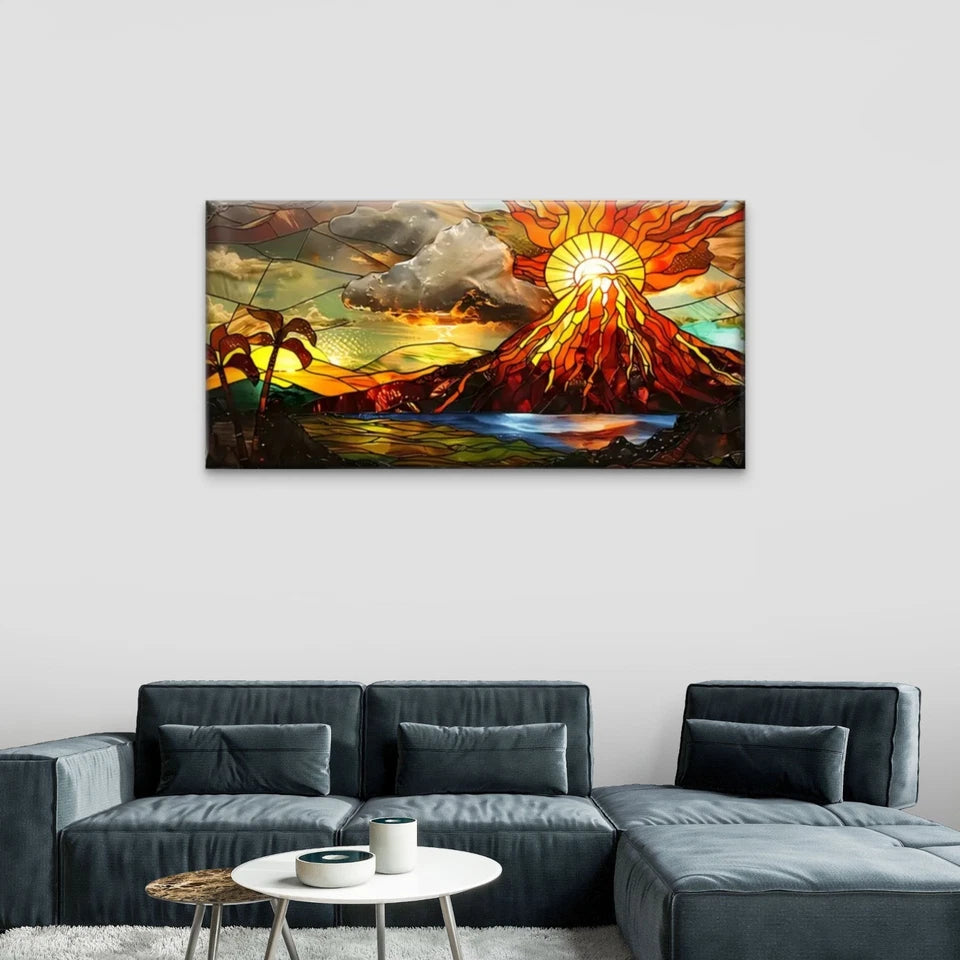 Mountain Dark Cloud Abstract Wall Art Canvas Office Home Room Framed 120x60cm