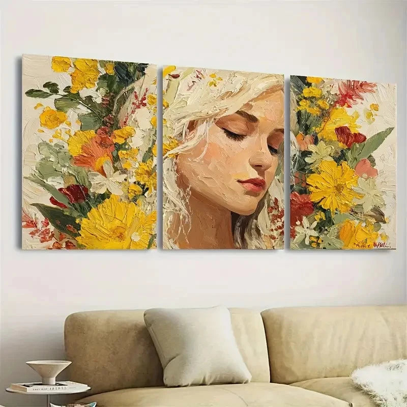 3pcs Woman Gallery Wall Art Set Canvas Framed 40x60cm - High Quality Print 100% Australian Made Wall Canvas Ready to Hang