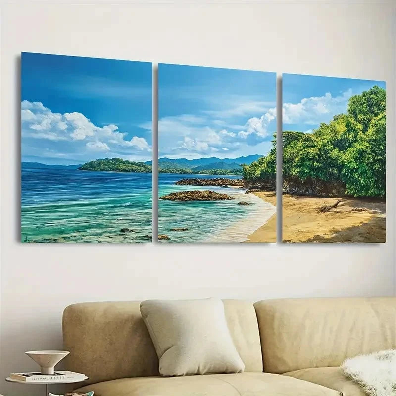 3pcs The Azuero Peninsula Panama Wall Art Set Canvas Framed 40x60cm - High Quality Print 100% Australian Made Wall Canvas Ready to Hang - Bella Home Decor