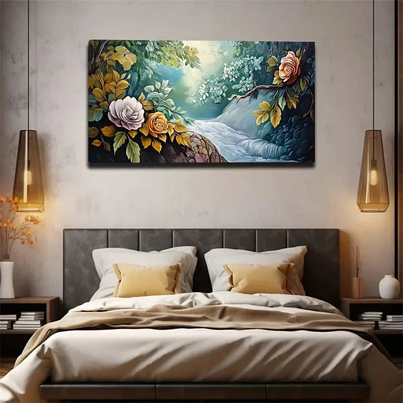 Both Banks Of The River Have Wall Art Canvas Office Home Room Framed 120x60cm