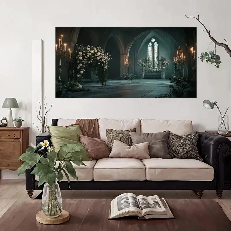 Wedding Arch Decorative Wall Art Canvas Office Home Room Framed 120x60cm
