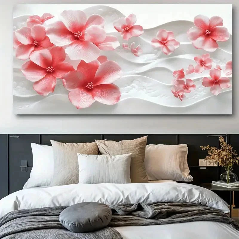 Three-Dimensional Pink Peach Wall Art Canvas Office Home Room Framed 120x60cm