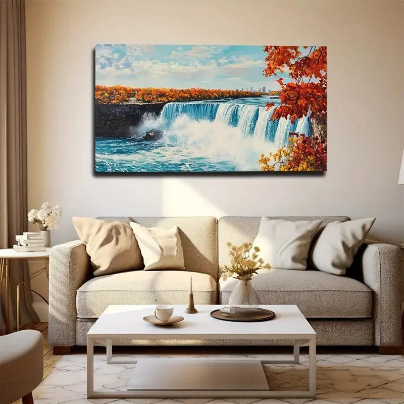 Scenic Spots Fall Waterfall Wall Art Canvas Office Home Room Framed 120x60cm