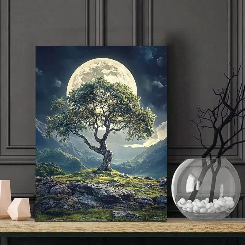 Large Tree in The Middle of an Open Field 40x60cm Metal Print Ready to Hang