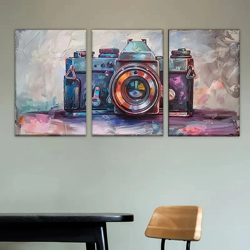 3pcs Colorful Abstract Photograph Wall Art Set Canvas Framed 60x90cm - High Quality Print 100% Australian Made Wall Canvas Ready to Hang - Bella Home Decor