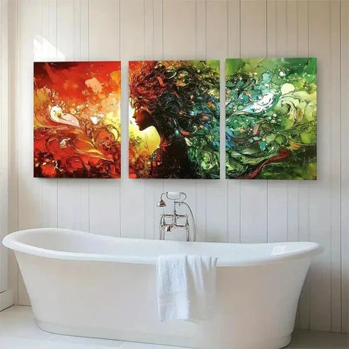 3pcs Elemental Goddess Nature Abstract Wall Art Canvas Unframed - High Quality Print 100% Australian Made Wall Canvas