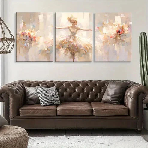 3pcs Abstract Ballet Dancer Elegant Wall Art Canvas Unframed - High Quality Print 100% Australian Made Wall Canvas - Bella Home Decor
