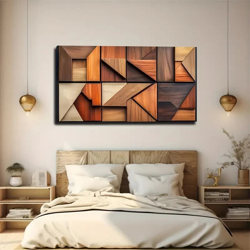 Abstract Geometric Décor Wall Art Canvas Office Home Room Framed 120x60cm