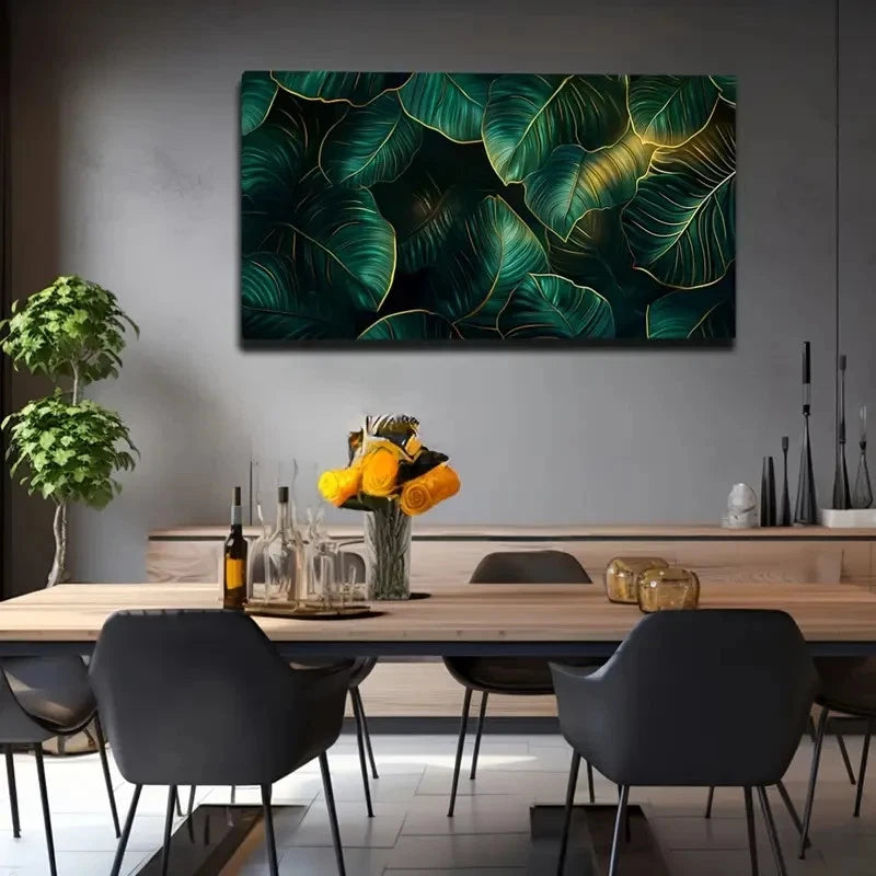 Rich Natural Atmosphere Golden Wall Art Canvas Office Home Room Framed 120x60cm