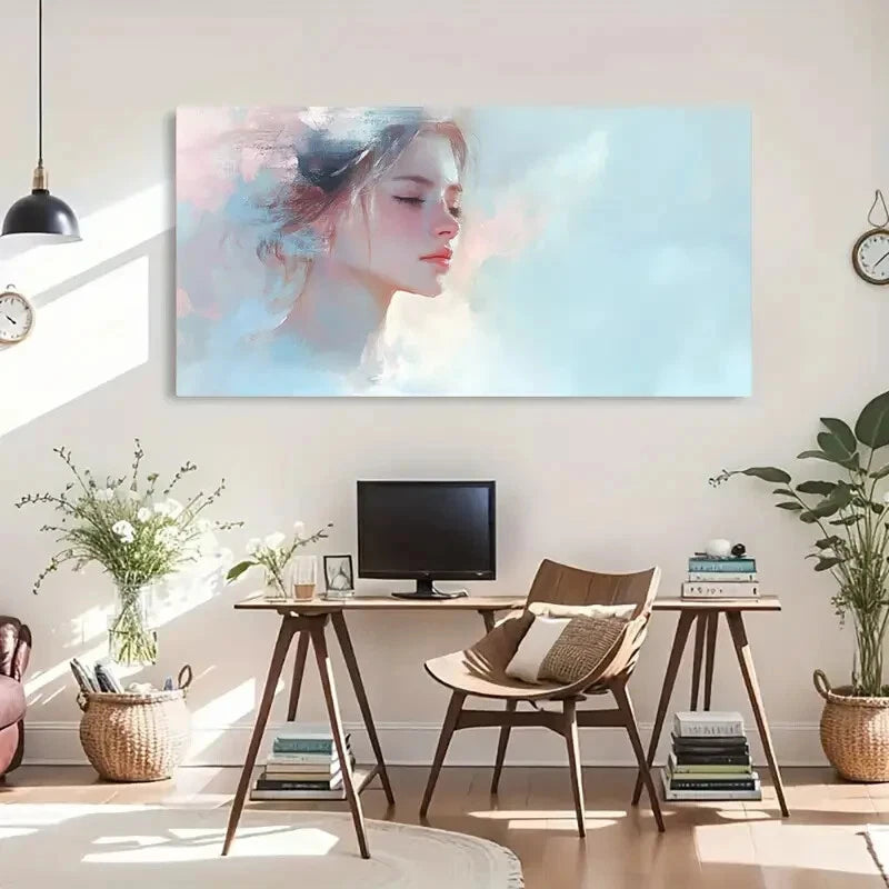 Minimalism White Flower Wall Art Canvas Office Home Room Framed 120x60cm - Bella Home Decor