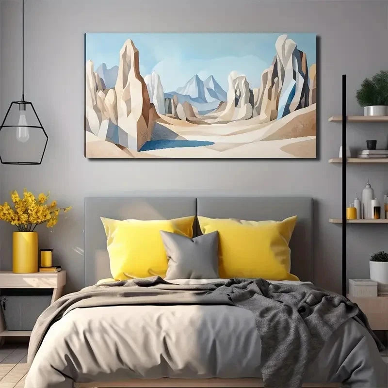 Abstract Desert Landscape Wall Art Canvas Office Home Room Framed 120x60cm