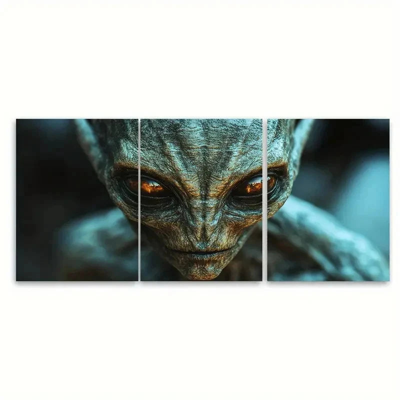 3pcs Alien Abduction az Wall Art Set Canvas Framed 50x70cm - High Quality Print 100% Australian Made Wall Canvas Ready to Hang - Bella Home Decor