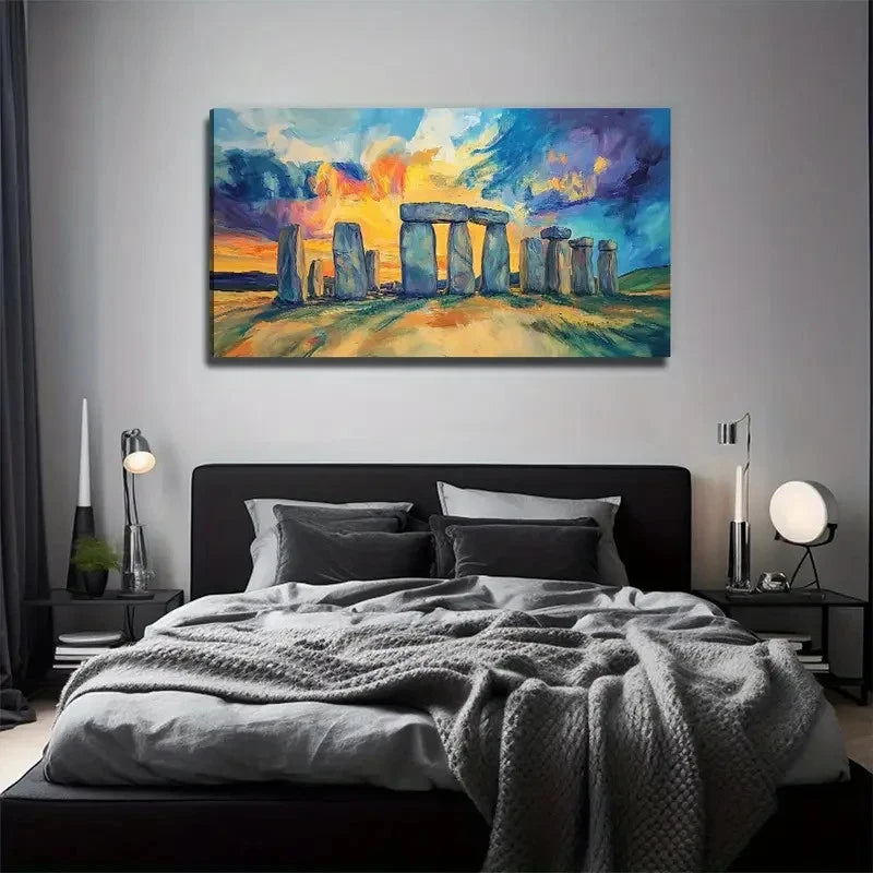 Stonehenge Amazing Nature Wall Art Canvas Office Home Room Framed 120x60cm