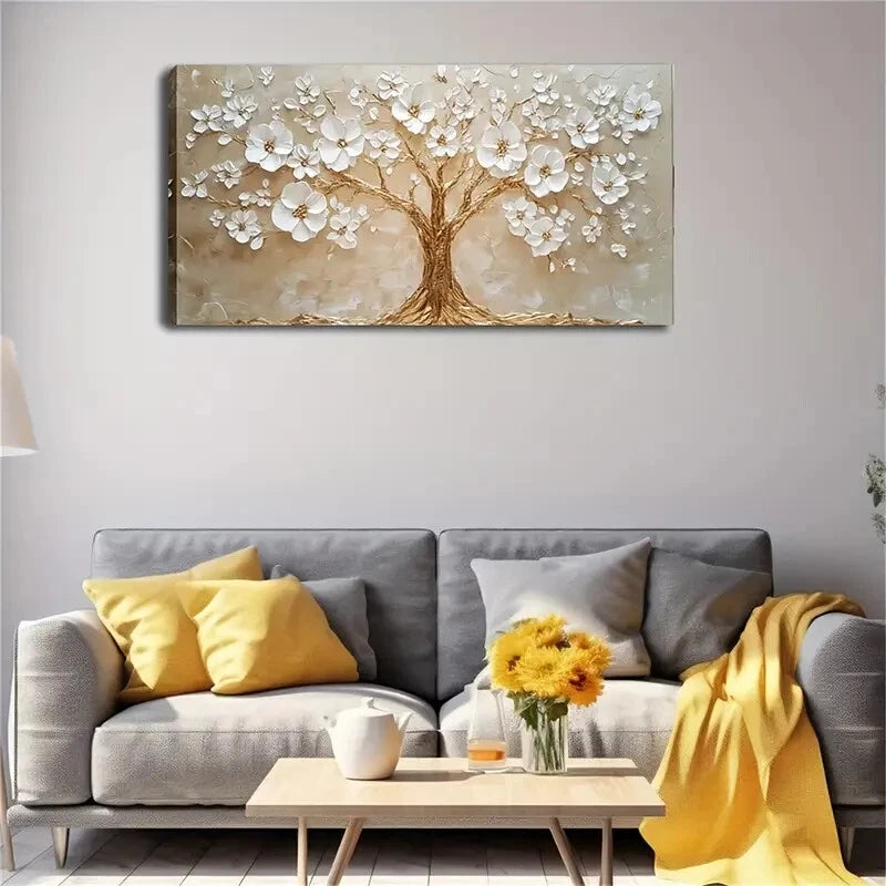 Trunk And Branches Are Golden Wall Art Canvas Office Home Room Framed 120x60cm - Bella Home Decor