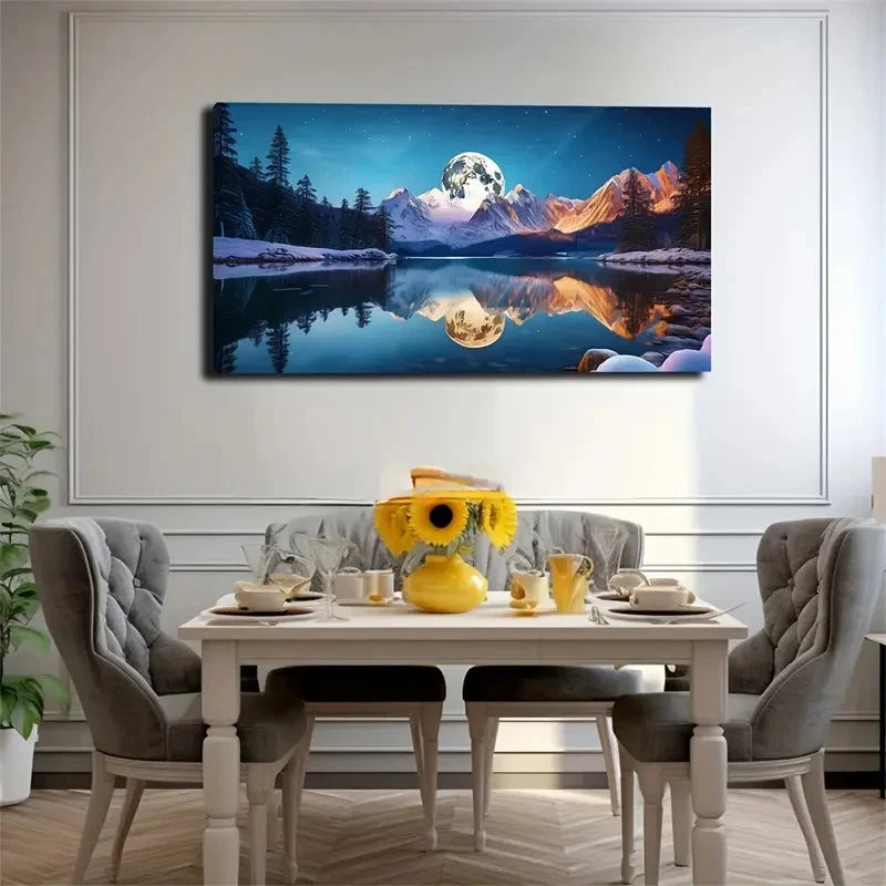 Rich Artistic Conception Lake Wall Art Canvas Office Home Room Framed 120x60cm