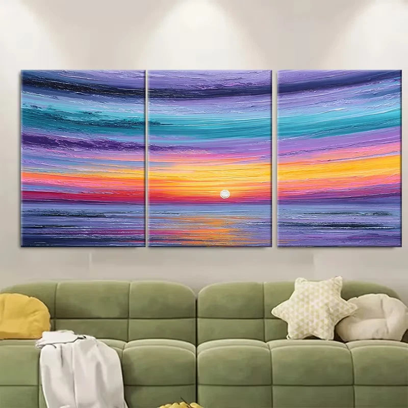 3pcs Colorful Abstract Natural Landscape Wall Art Set Canvas Framed 40x60cm - High Quality Print 100% Australian Made Wall Canvas Ready to Hang - Bella Home Decor