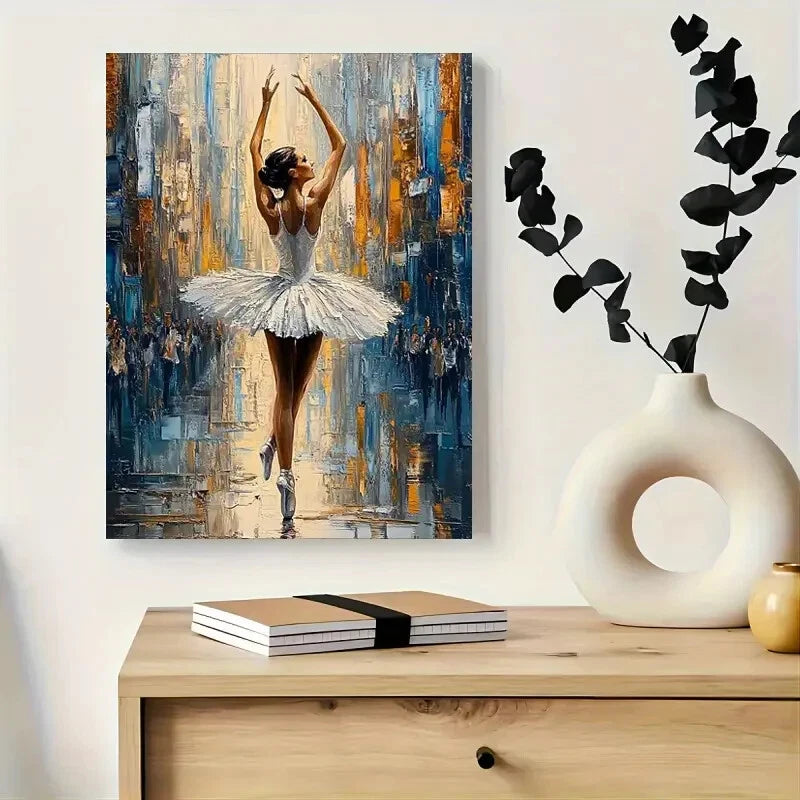 Elegant Ballerina Modern Impressionist Dancer 40x60cm Metal Print Ready to Hang