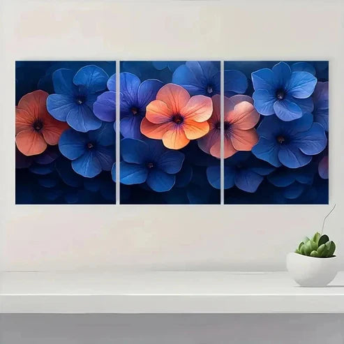 3pcs Petunia Beauty Flower Nature Perfect Wall Art Set – Wall Art Canvas Unframed - High Quality Print 100% Australian Made Wall Canvas