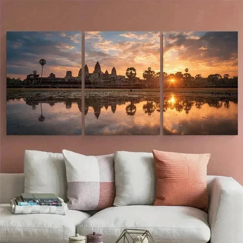 3pcs Southeast Asia Cambodia Travel Perfect Wall Art Set Canvas Unframed – High Quality Print 100% Australian Made Wall Canvas
