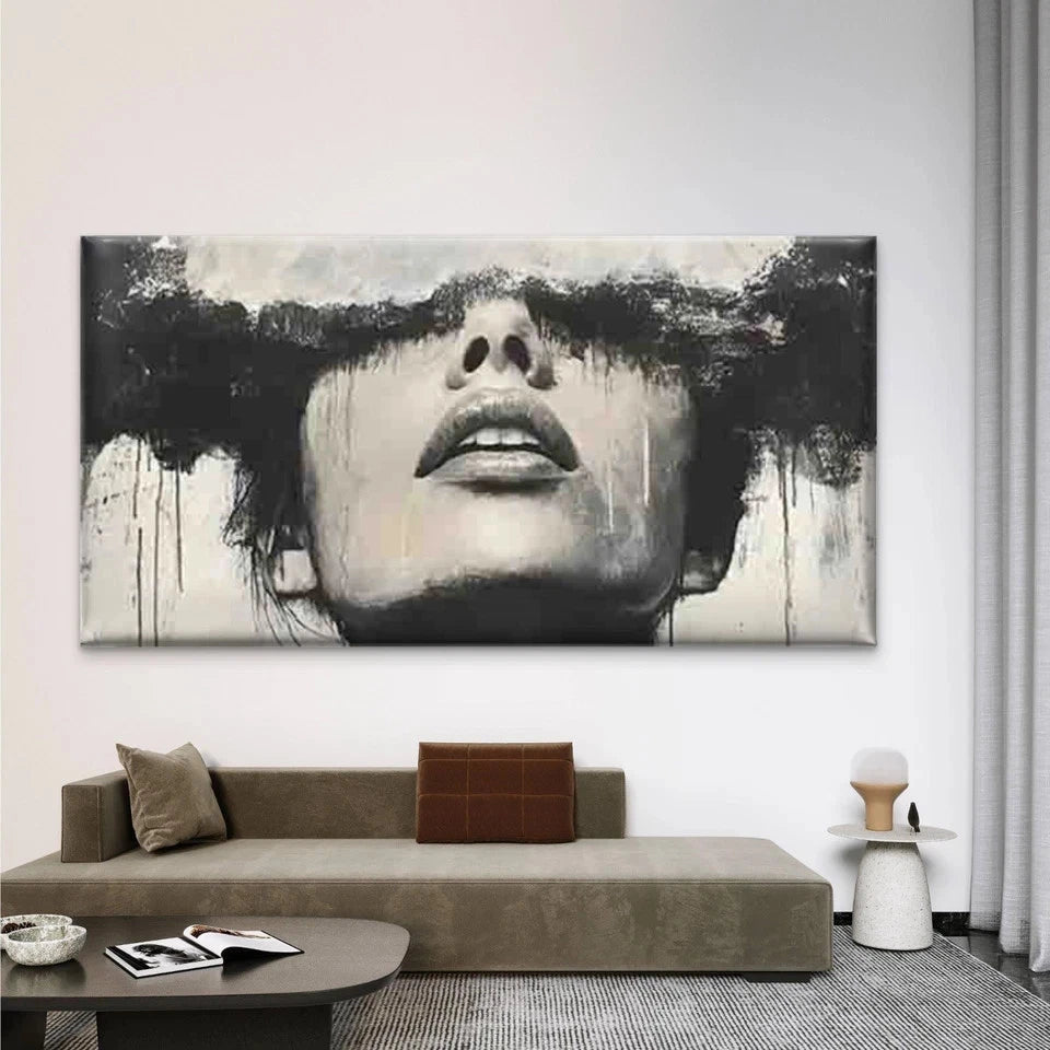 Minimalist Female Silhouette Wall Art Canvas Office Home Room Framed 120x60cm