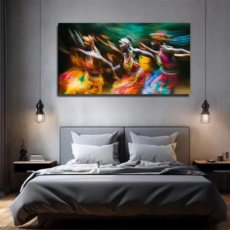 Dynamic Movement & Vibrant Colo Wall Art Canvas Office Home Room Framed 120x60cm