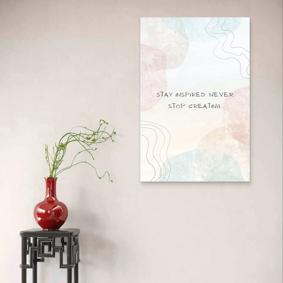 Muted Pastel Inspirational Motivational Quote 40x60cm Metal Print Ready to Hang
