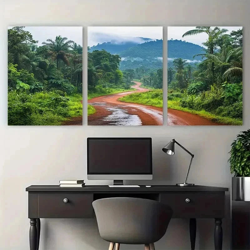 3pcs Adventure Cultural Cameroon Perfect Wall Art Set Canvas Framed 50x70cm - High Quality Print 100% Australian Made Wall Canvas Ready to Hang - Bella Home Decor