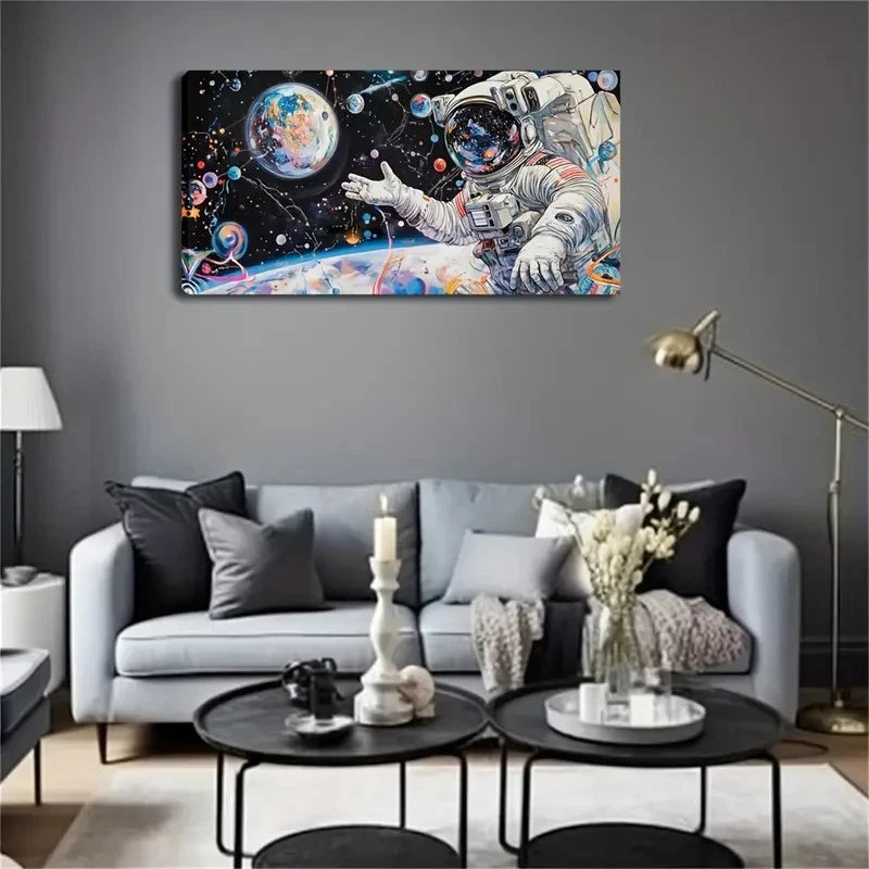 Modern Minimalist Astronaut Wall Art Canvas Office Home Room Framed 120x60cm