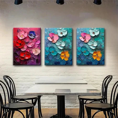3pcs Vibrant Poppies Nature Beauty Perfect Wall Art Set Canvas Unframed - High Quality Print 100% Australian Made Wall Canvas