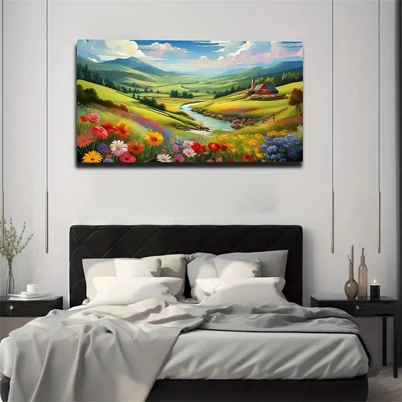 Bohemian Modern Prairie Wild Wall Art Canvas Office Home Room Framed 120x60cm