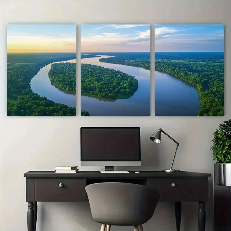 3pcs USA Southern Scenic Landscape Perfect Wall Art Set Canvas Framed 50x70cm - High Quality Print 100% Australian Made Wall Canvas Ready to Hang