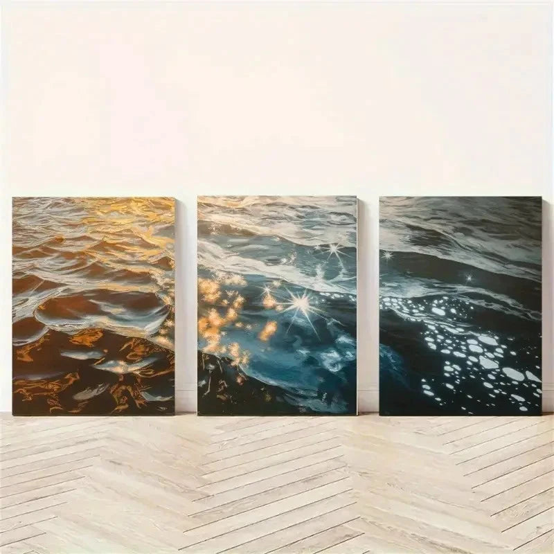 3pcs Water Reflection Water Reflection Wall Art Set Canvas Framed 40x60cm - High Quality Print 100% Australian Made Wall Canvas Ready to Hang