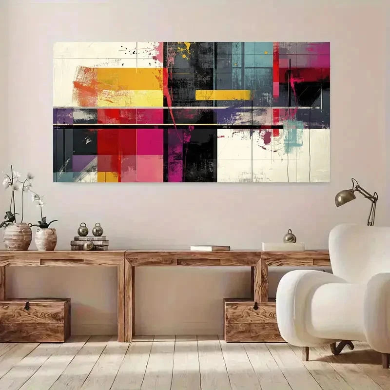 Abstract Acrylic Vibrant Color Wall Art Canvas Office Home Room Framed 120x60cm