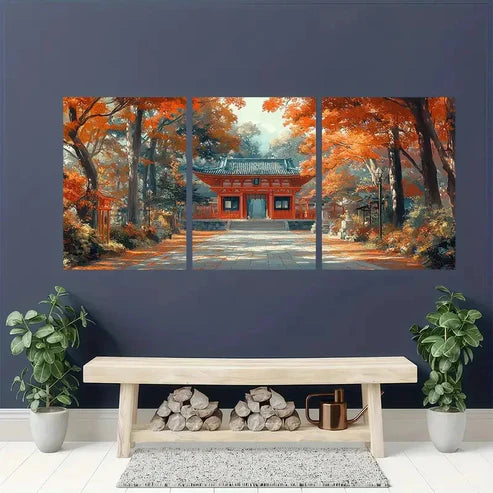 3pcs Kiawes Hausa Ukiyo-E Japanese Wall Art Set Canvas Unframed - High Quality Print 100% Australian Made Wall Canvas