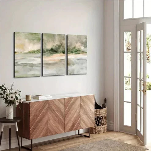 3pcs Modern Neutral Abstract Minimalist Scenery Wall Art Set Canvas Unframed - High Quality Print 100% Australian Made Wall Canvas