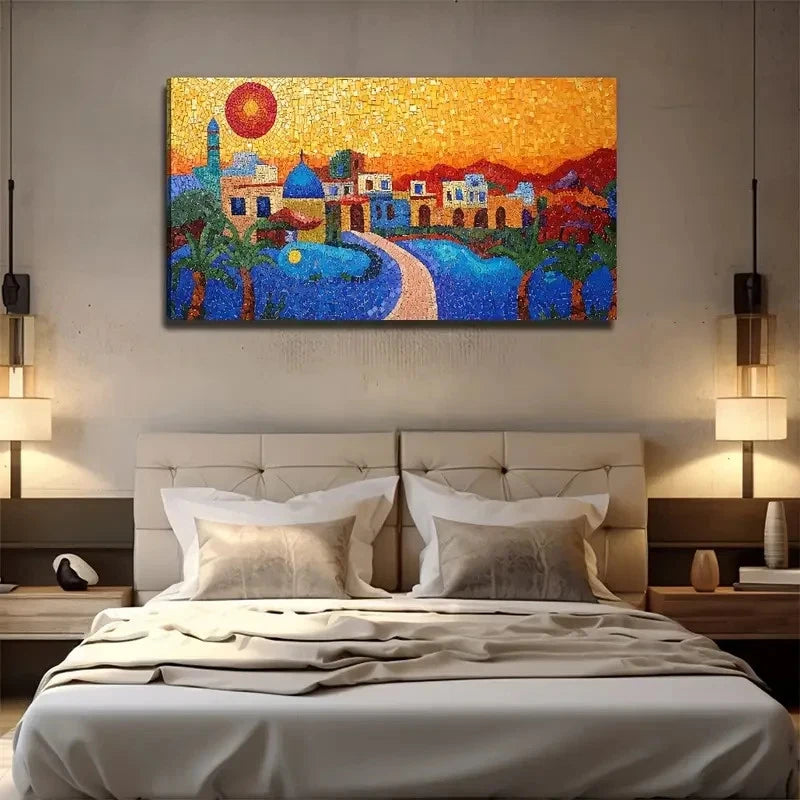 Color Rural Scene Picture Wall Art Canvas Office Home Room Framed 120x60cm