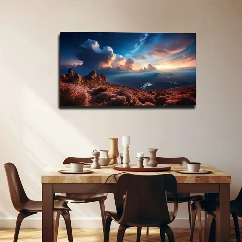 Desert Under The Sky Wall Art Canvas Office Home Room Framed 120x60cm