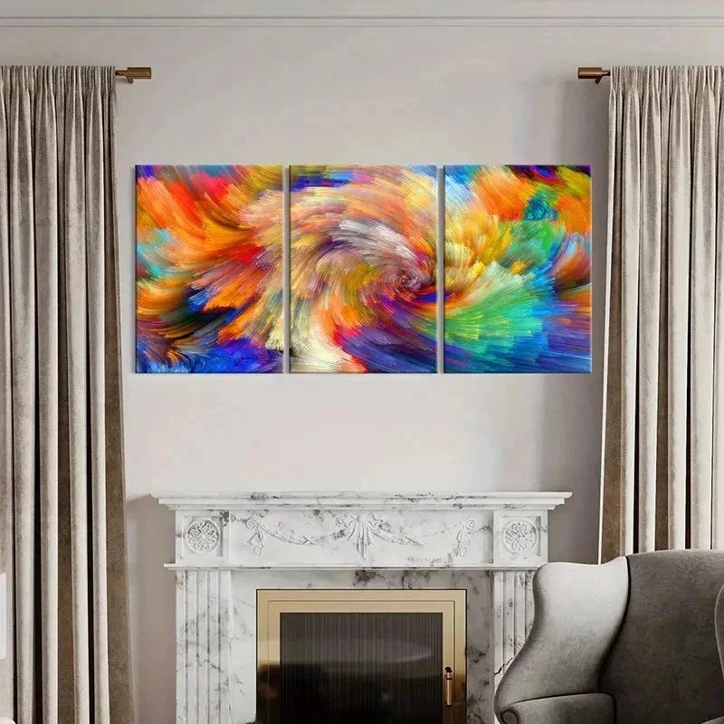 3pcs Multicolor Abstract Decorative Painting Wall Art Set Canvas Framed 60x90cm - High Quality Print 100% Australian Made Wall Canvas Ready to Hang