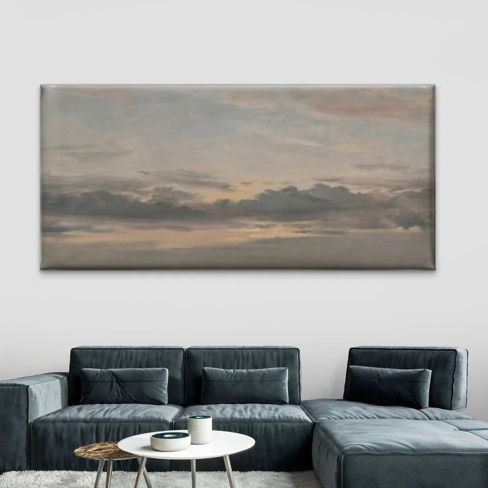 Cloudy Sunset Sky Wall Art Canvas Office Home Room Framed 120x60cm
