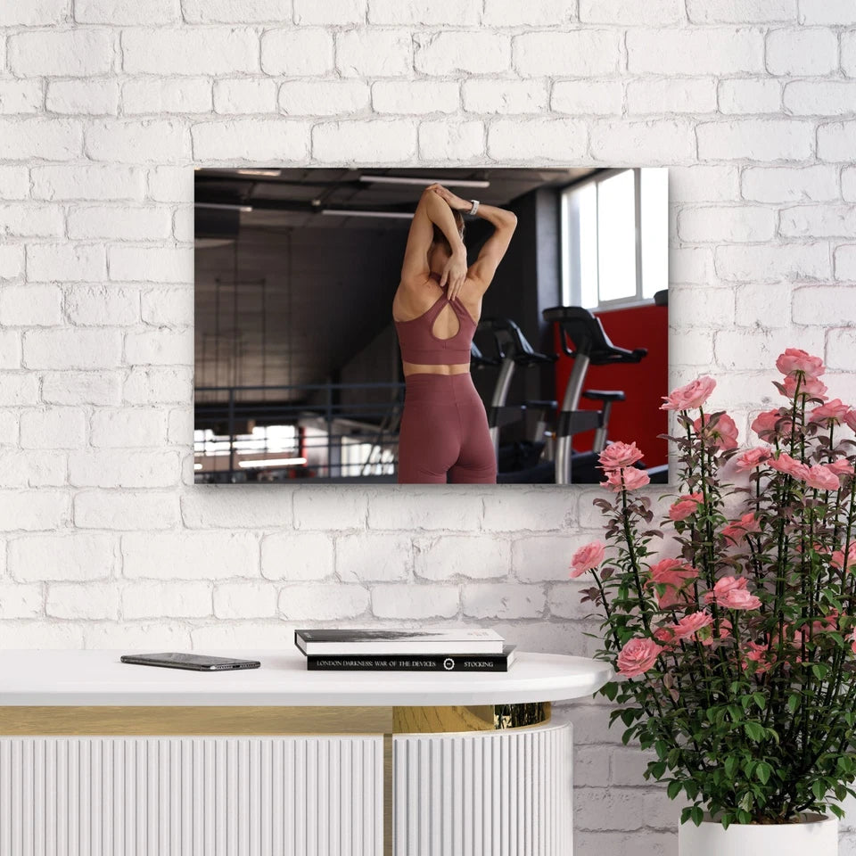 Female Arm Stretch Gym Fitness 5mm thick Plastic Poster Ready to Hang 90x60cm