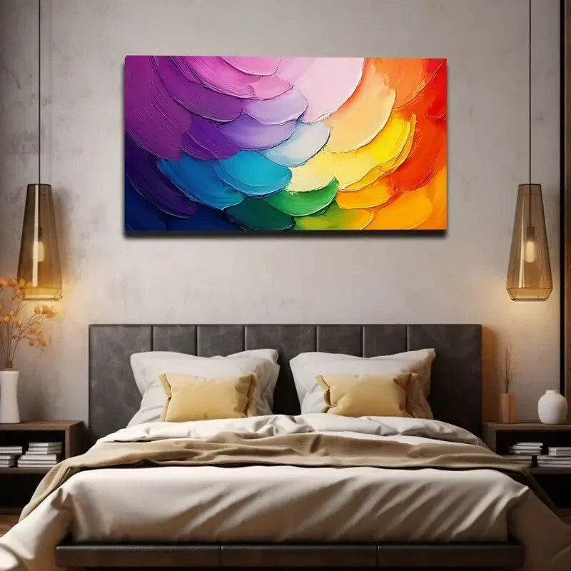 Vibrant Colorful Forms Abstract Wall Art Canvas Office Home Room Framed 120x60cm - Bella Home Decor