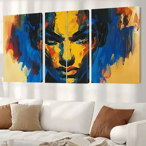 3pcs Modern Decorative Archaic Style Yellow Canvas Unframed - High Quality Print 100% Australian Made Wall Canvas