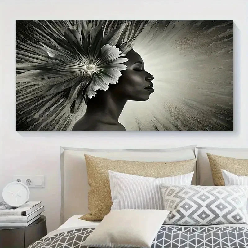 A Black And White Painting Wall Art Canvas Office Home Room Framed 120x60cm